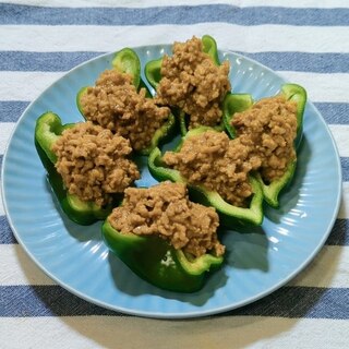 生で食べるピーマンと肉味噌